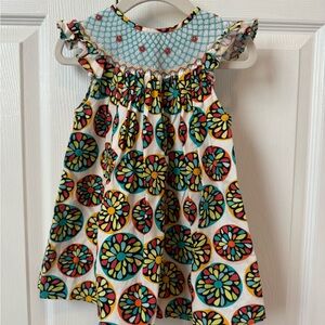 Vibrant, Smocked, Floral Kids Dress